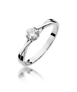 Gold ring with diamond White gold EW-340b 0.23ct