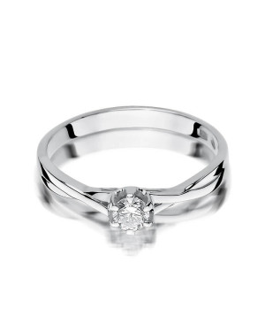 Złoty pierścionek z diamentem Białe złoto EW-340b 0,23ct