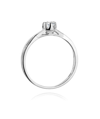 Złoty pierścionek z diamentem Białe złoto EW-340b 0,23ct