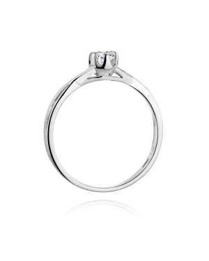 Złoty pierścionek z diamentem Białe złoto EW-340b 0,23ct