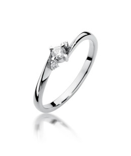 Gold engagement ring with diamond white gold 0.12ct