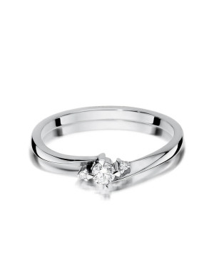 Gold engagement ring with diamond white gold 0.12ct