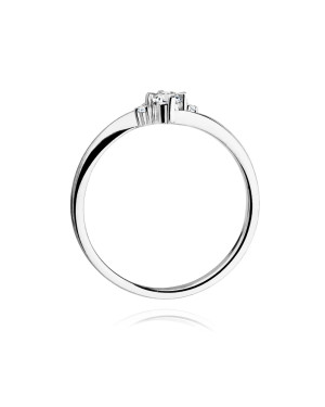 Gold engagement ring with diamond white gold 0.12ct