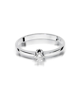 Złoty pierścionek z diamentem Białe złoto EW-220 0,10ct
