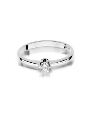 Złoty pierścionek z diamentem Białe złoto EW-220 0,10ct