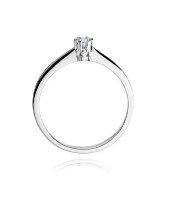Złoty pierścionek z diamentem Białe złoto EW-220 0,10ct