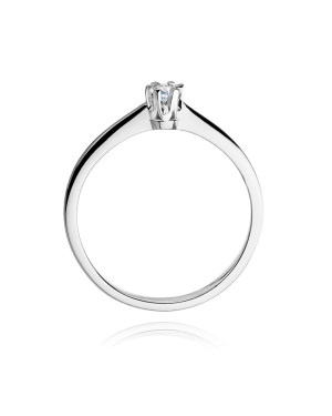 Złoty pierścionek z diamentem Białe złoto EW-220 0,10ct