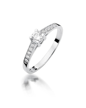 Złoty pierścionek z diamentem Białe złoto EW-364 0,44ct