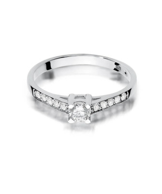 Złoty pierścionek z diamentem Białe złoto EW-364 0,44ct