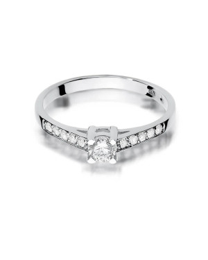 Złoty pierścionek z diamentem Białe złoto EW-364 0,44ct