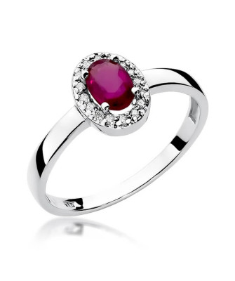 Gold ring with ruby white gold