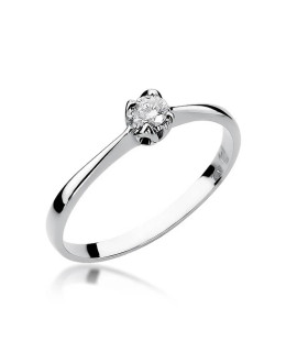 Engagement ring with white gold diamond 0.10ct