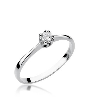 Pierścionek zaręczynowy z białego złota diament 0,10ct