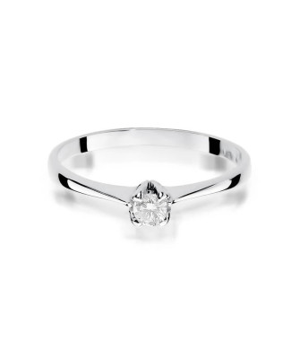 Pierścionek zaręczynowy z białego złota diament 0,10ct