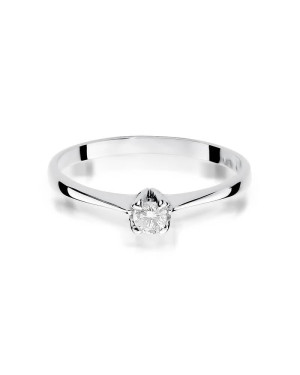 Pierścionek zaręczynowy z białego złota diament 0,10ct