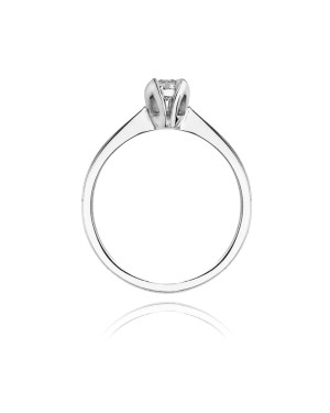 Pierścionek zaręczynowy z białego złota diament 0,10ct