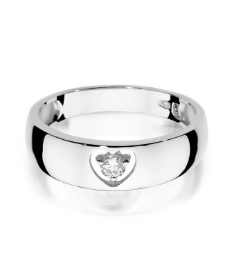 Złoty pierścionek z diamentem Białe złoto EW-71 0,10ct