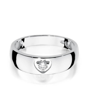 Złoty pierścionek z diamentem Białe złoto EW-71 0,10ct