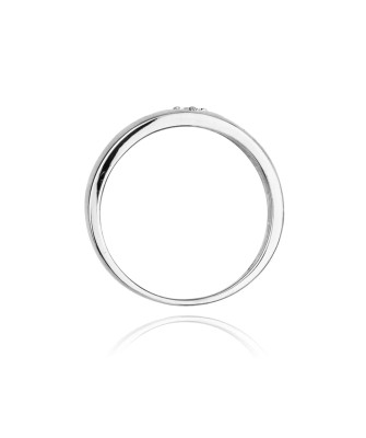 Złoty pierścionek z diamentem Białe złoto EW-71 0,10ct