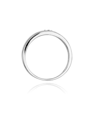 Złoty pierścionek z diamentem Białe złoto EW-71 0,10ct