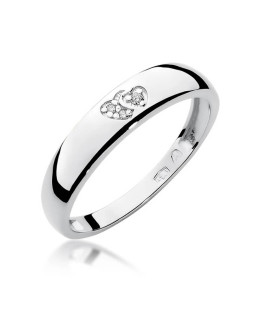 Gold ring with diamond White gold EW-189 0.02ct