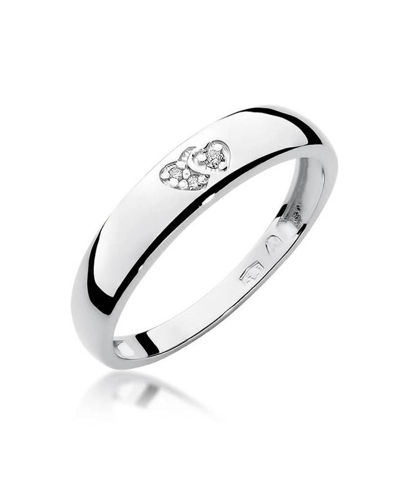 Gold ring with diamond White gold EW-189 0.02ct