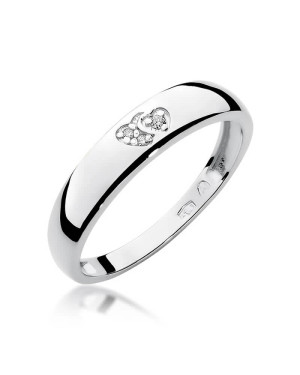 Gold ring with diamond White gold EW-189 0.02ct