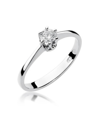 Złoty pierścionek z diamentem Białe złoto EW-220 0,20ct