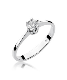 Gold ring with diamond White gold EW-220 0.20ct