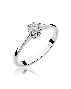 Złoty pierścionek z diamentem Białe złoto EW-220 0,20ct
