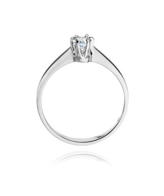 Złoty pierścionek z diamentem Białe złoto EW-220 0,20ct