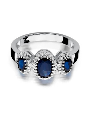 Ring with sapphire white gold