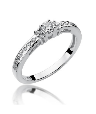 Gold ring with diamonds white gold 0.24ct