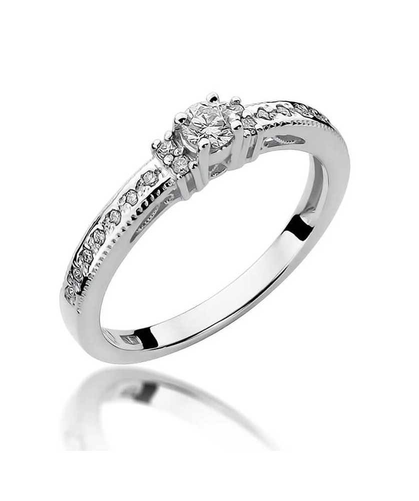 Gold ring with diamonds white gold 0.24ct