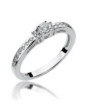 Gold ring with diamonds white gold 0.24ct