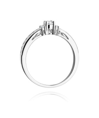Złoty pierścionek z diamentami białe złoto 0,24ct