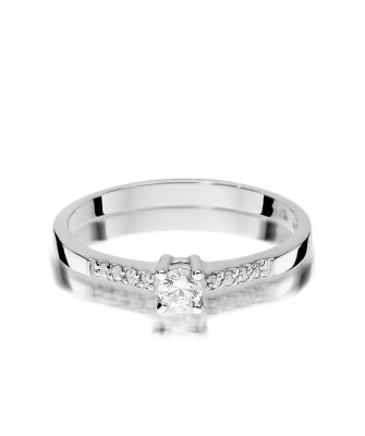 Pierścionek zaręczynowy z diamentem białe złoto 0,22ct