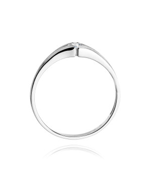 Złoty pierścionek z diamentem Białe złoto EW-207 0,08ct