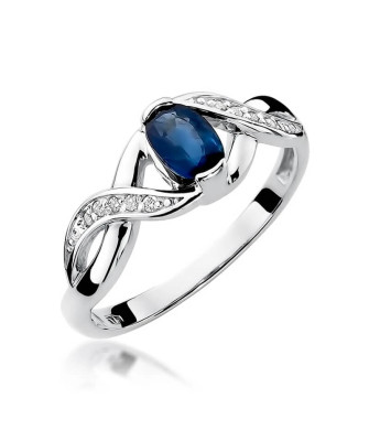 Gold ring with sapphire white gold 0.70ct
