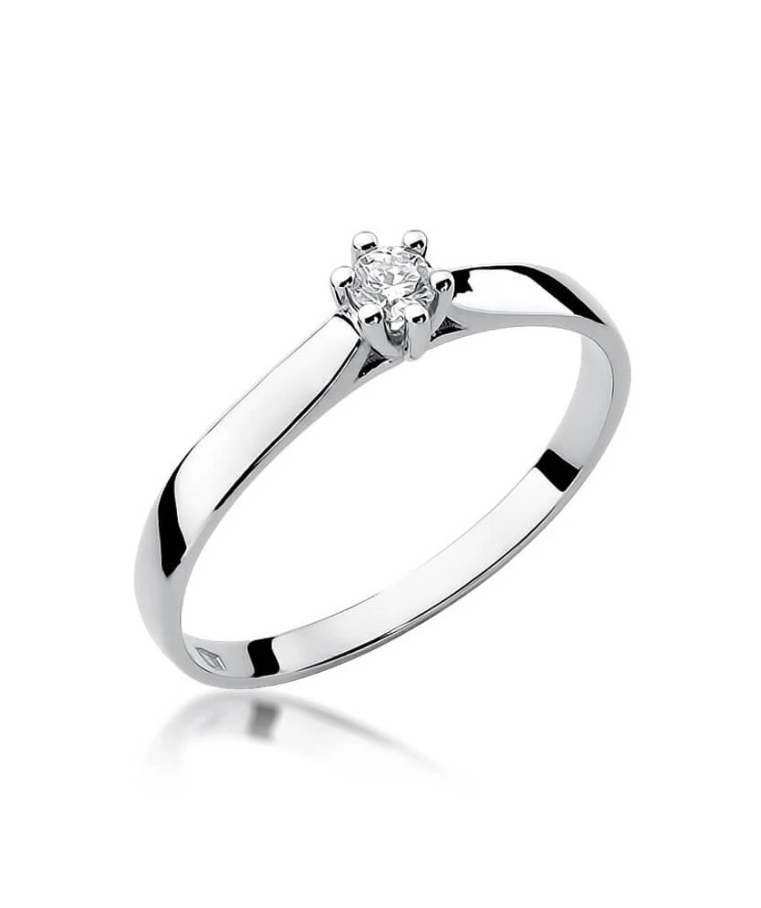 Pierścionek diament białe złoto 0,10ct