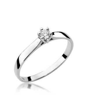 Pierścionek diament białe złoto 0,10ct