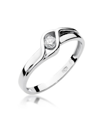 Gold ring with diamond White gold EW-178 0.10ct
