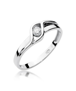 Gold ring with diamond White gold EW-178 0.10ct