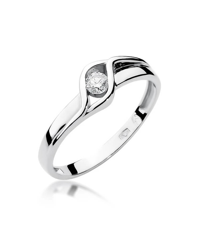 Gold ring with diamond White gold EW-178 0.10ct
