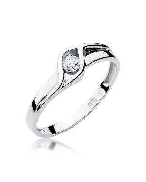 Gold ring with diamond White gold EW-178 0.10ct