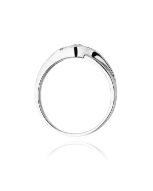 Złoty pierścionek z diamentem Białe złoto EW-178 0,10ct