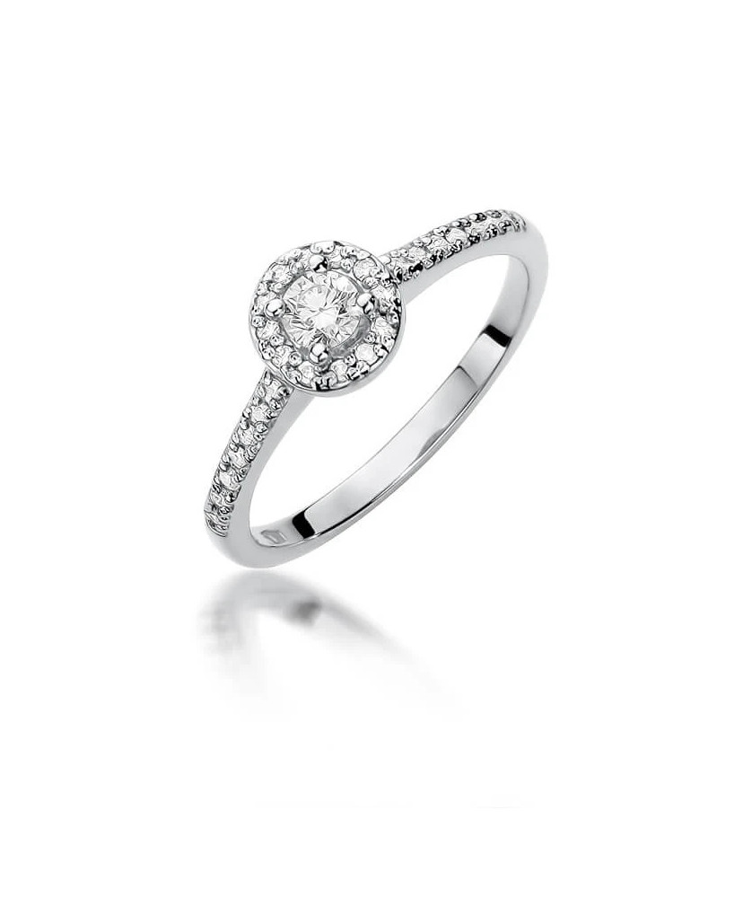 Złoty pierścionek z diamentem Białe złoto EW-406 0,28ct
