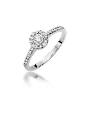 Złoty pierścionek z diamentem Białe złoto EW-406 0,28ct