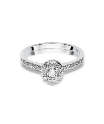 Złoty pierścionek z diamentem Białe złoto EW-406 0,28ct