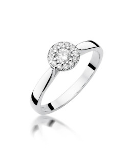 Gold ring with diamond White gold EW-362 0.22ct